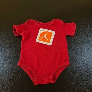 Nike Jordan Air‎ Jumpman Bodysuit Red Short Sleeve Baby Onesie 6-9M